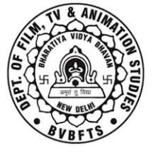 Bharatiya Vidya Bhavan's Film, TV and Animation Studies (BVBFTS) logo