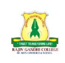 Rajiv Gandhi College of Arts Commerce and Science logo