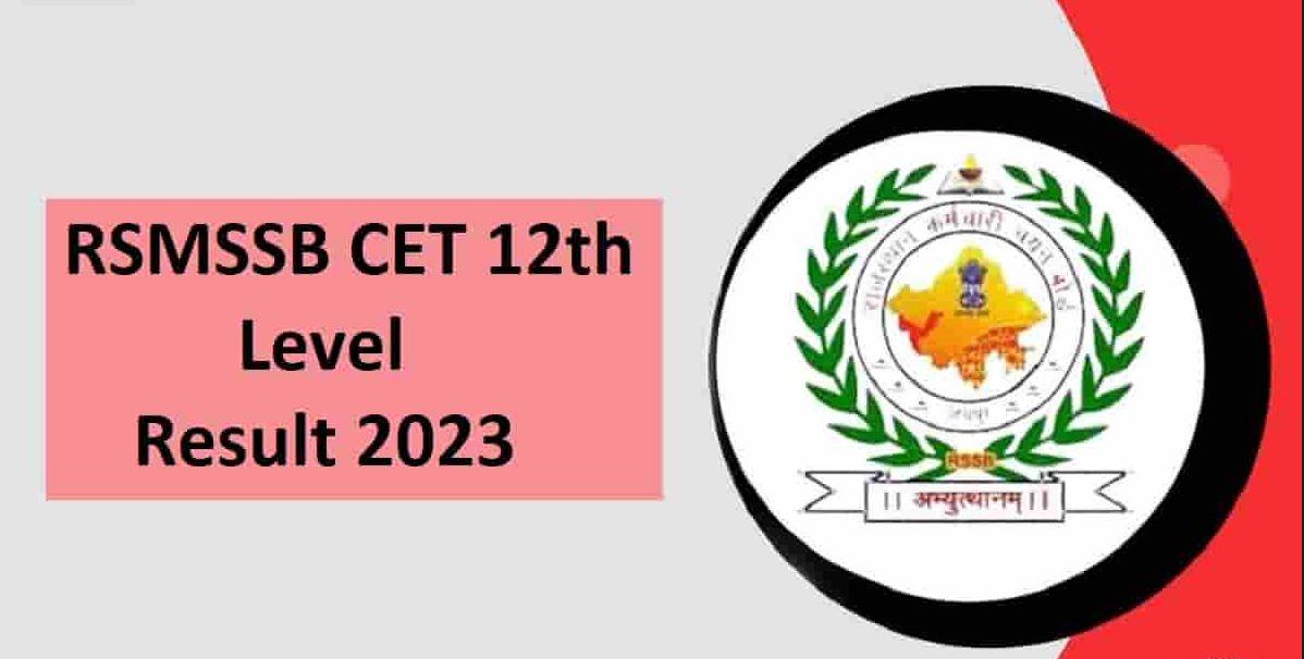 RSMSSB CET 12th Level Result 2023 UPDATE : Rajasthan Subordinate And ...