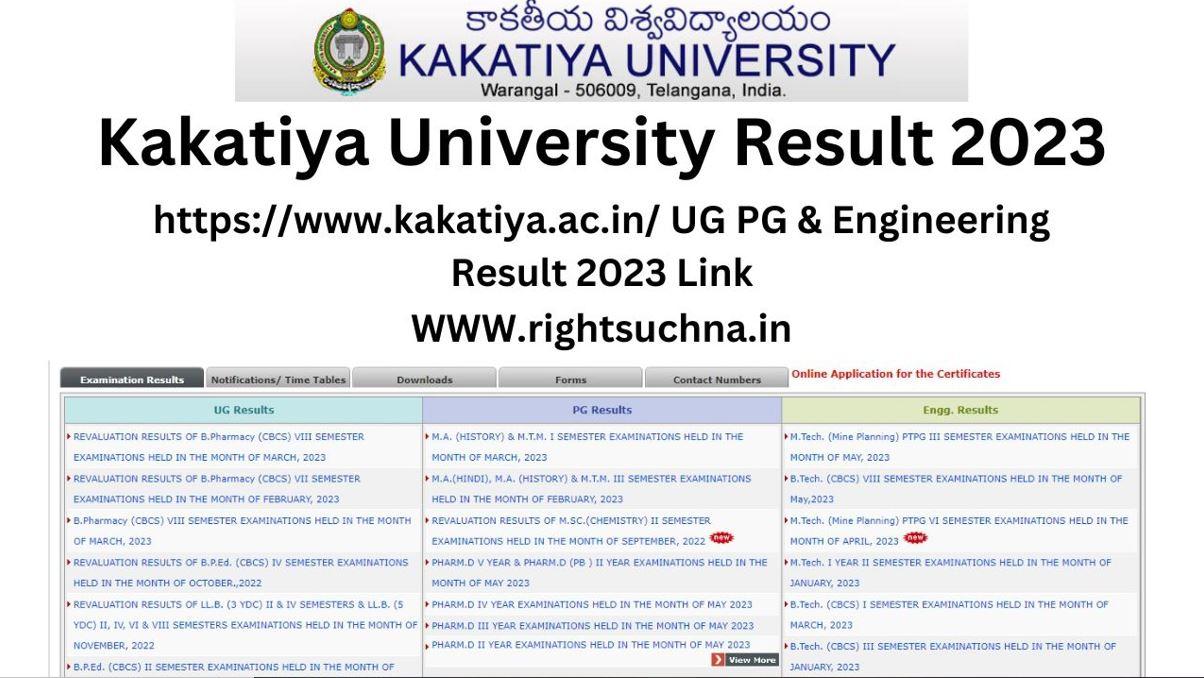 Kakatiya University B.Ed Result 2023 For Sem 2 Exams Is Available At ...